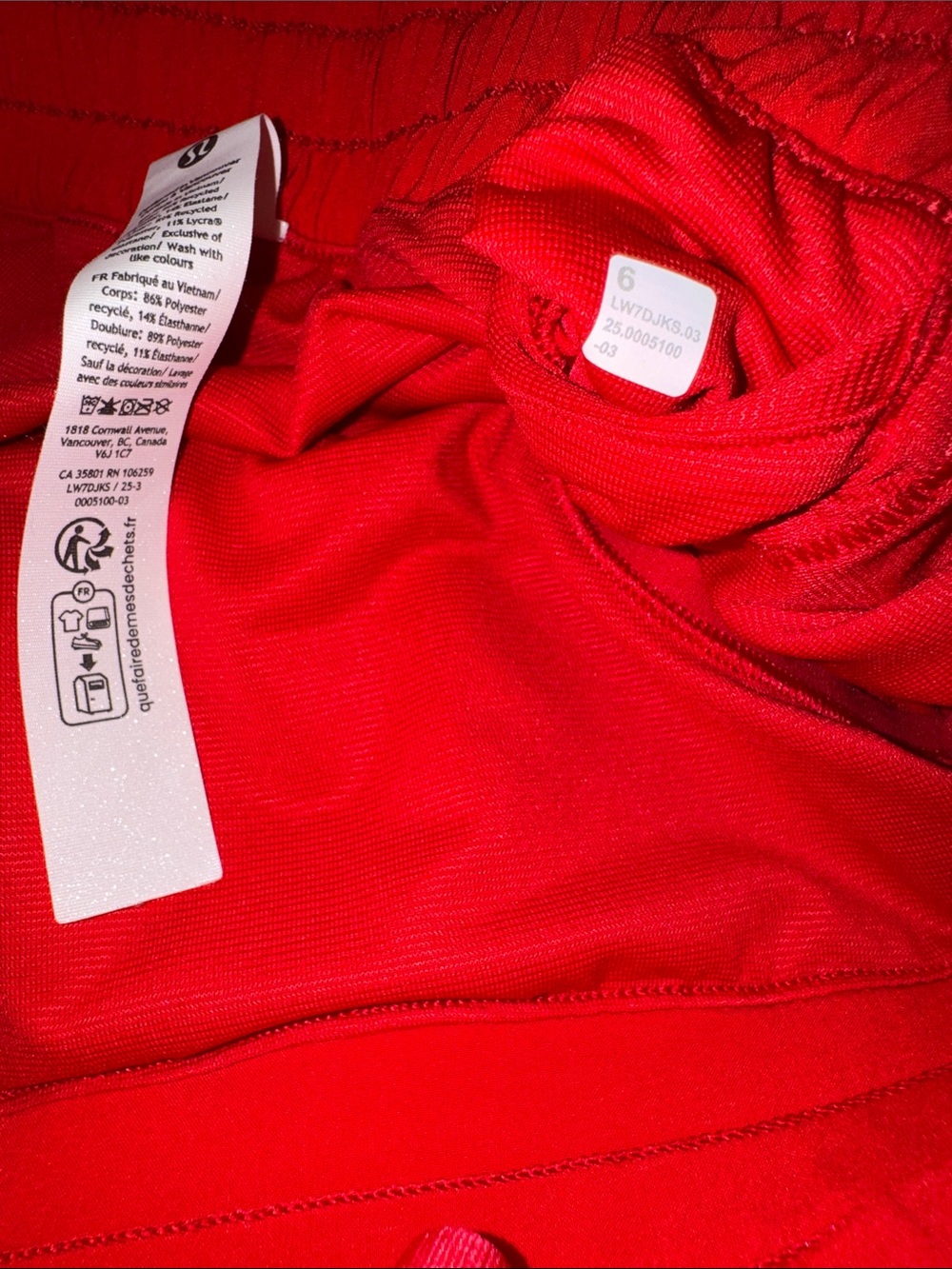 🔥 Lululemon Hotty Hot High-Rise Lined Short 4" Lulu Red SIZE 6 - Picture 8 of 14